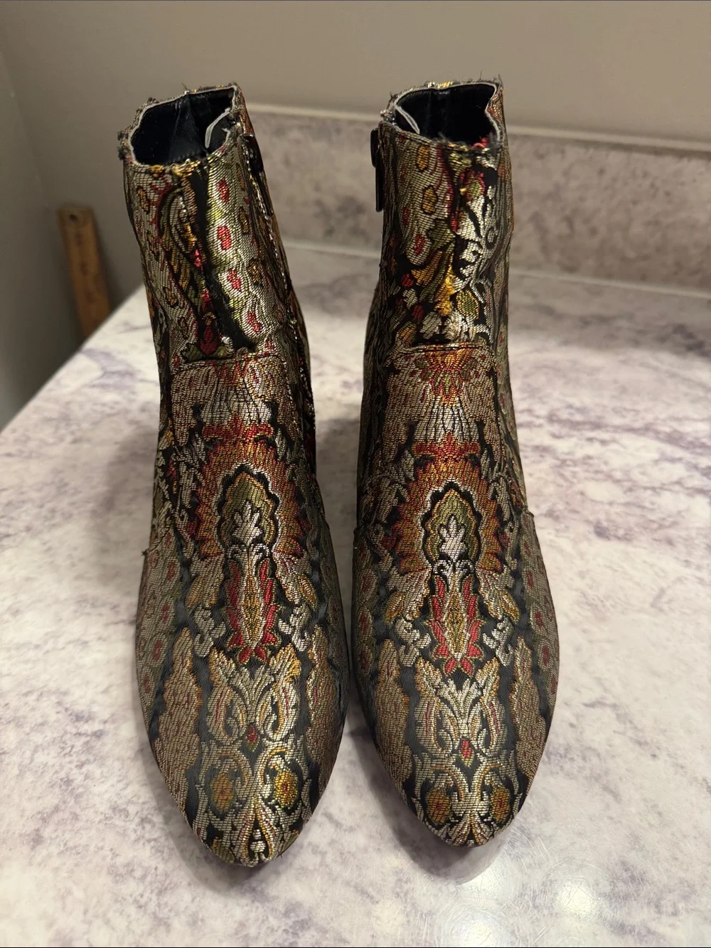 Unisa Multicolor Brocade Ankle Boots size 6